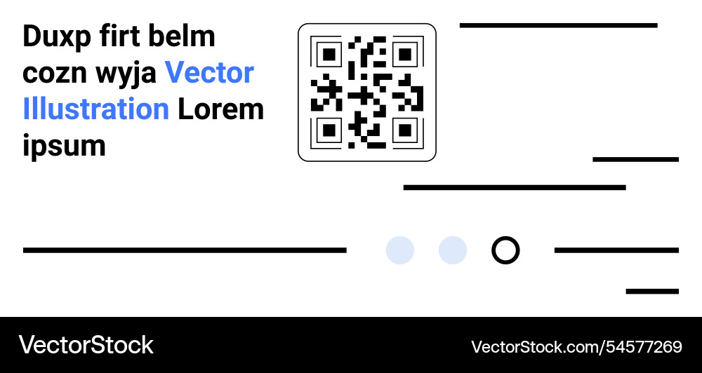 Qr code with abstract lines and text elements Qr code with abstract lines and text elements vector image