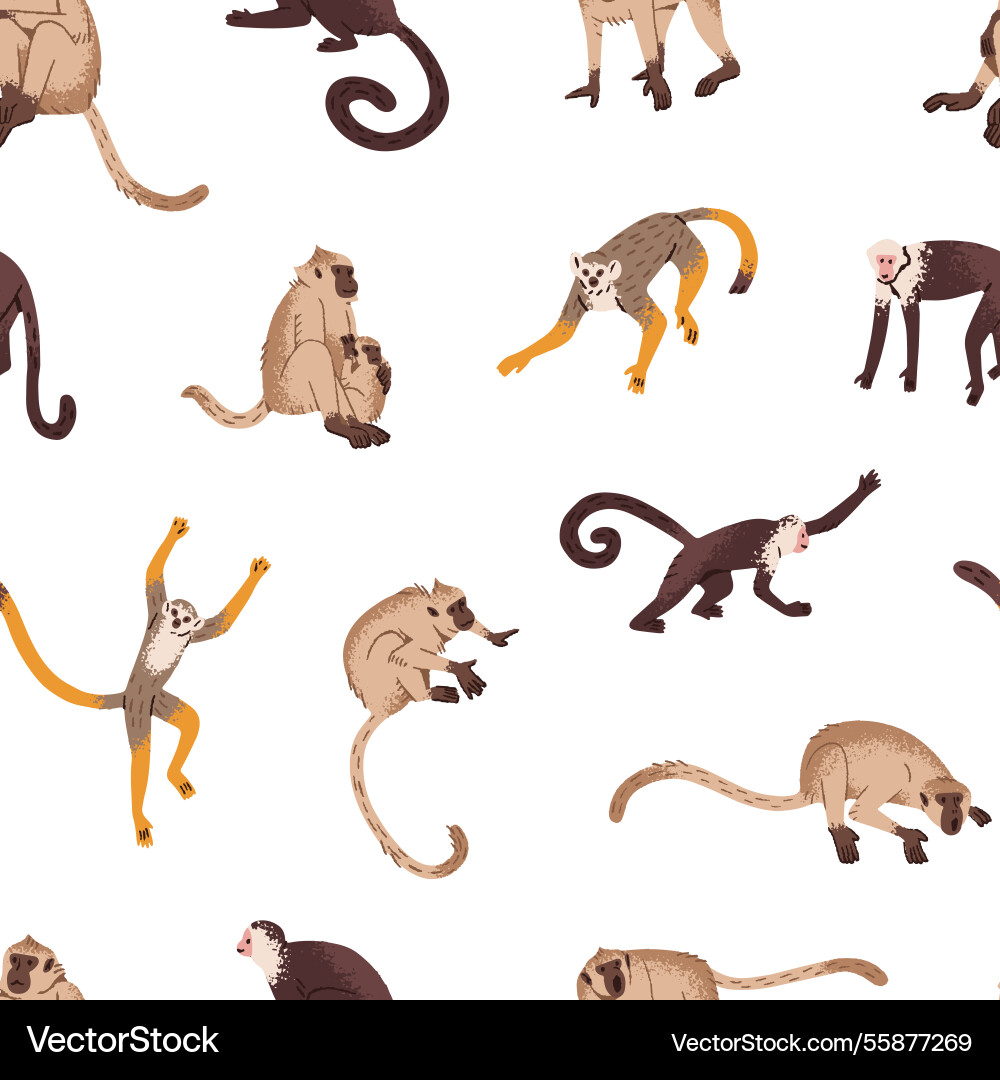 Repeatable pattern of different funny jungle Repeatable pattern of different funny jungle vector image