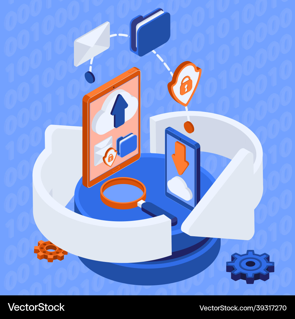 Big data analysis processing Big data analysis processing vector image