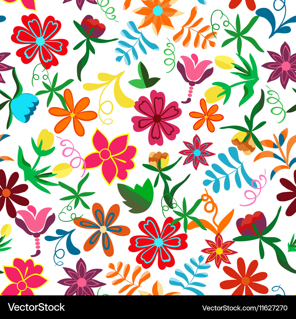 Colorful Floral Pattern Vector Image