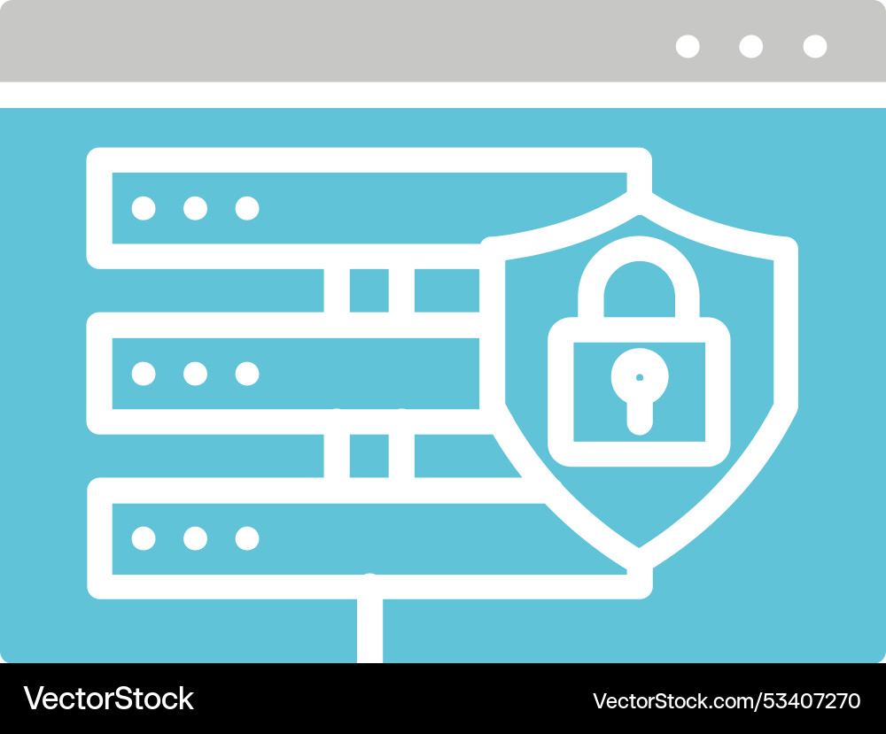 Database security glyph two colour icon Vector Image