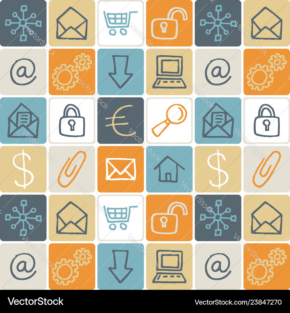 Hand drawn icons set - internet Vector Image