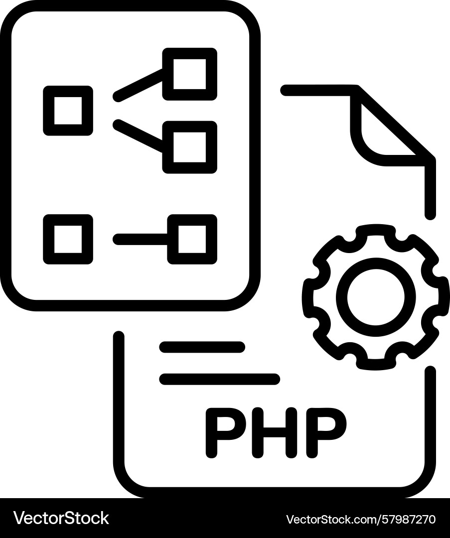 Php-Codierung Vektorbild