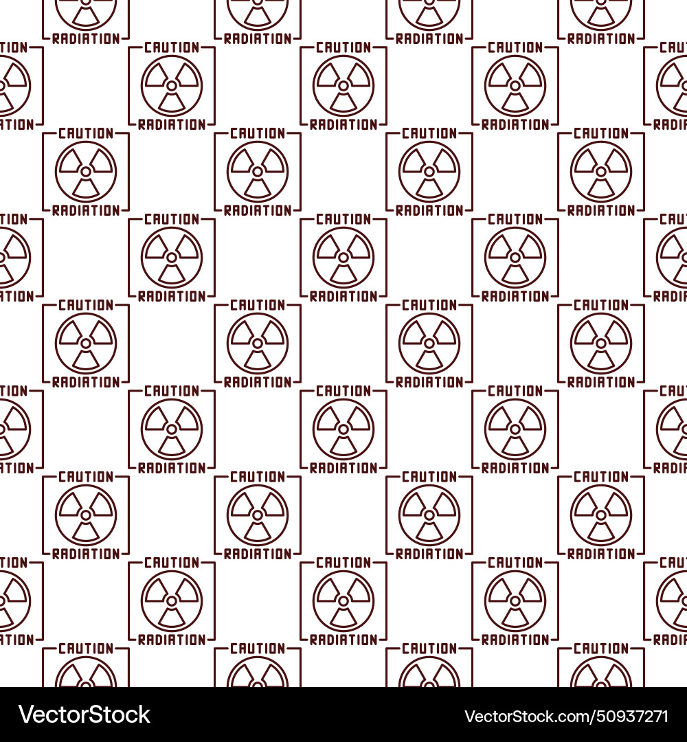 Caution radiation warning linear Royalty Free Vector Image