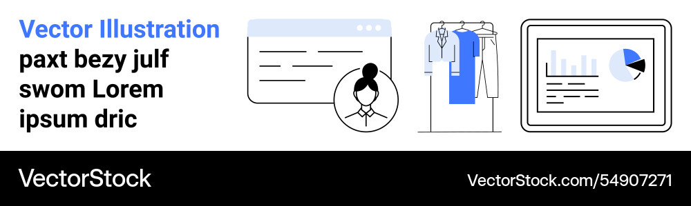 Diverse elements including browser window user Diverse elements including browser window user Vector Image