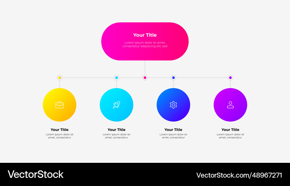 Flowchart diagram with central rounded Vector Image