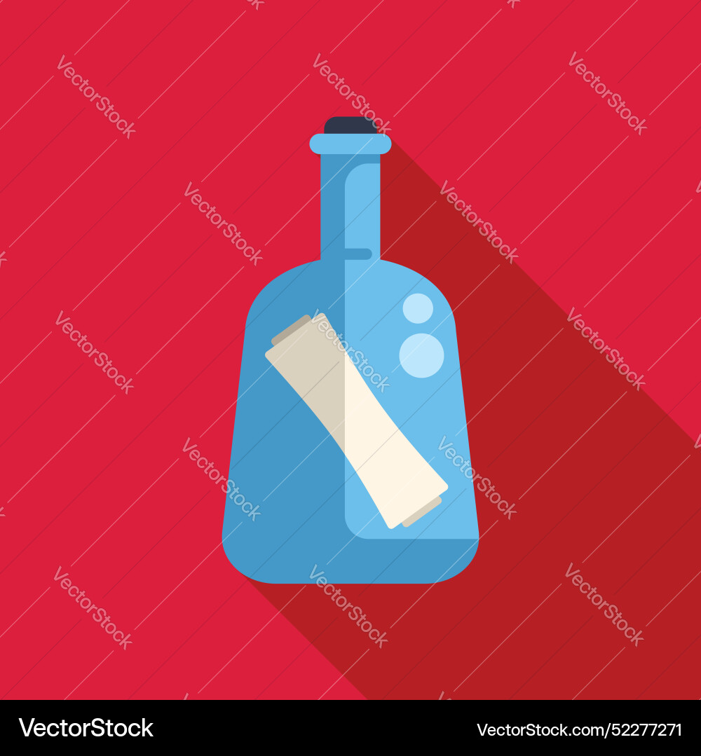Message in a bottle floating on water vector image
