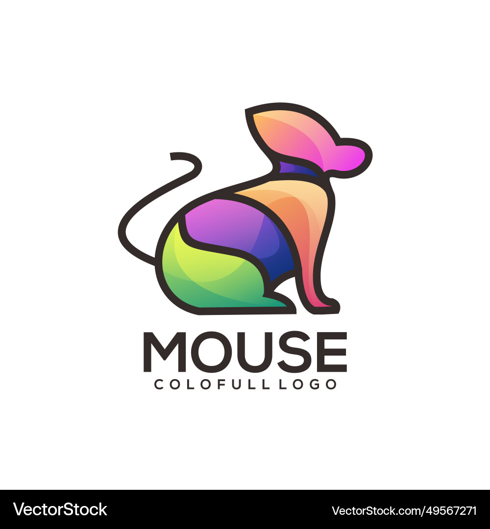 Mouse letter logo gradient abstract colorful Mouse letter logo gradient abstract colorful vector image