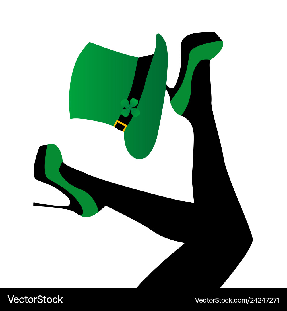 St patricks day card with woman legs wearing St patricks day card with woman legs wearing vector image