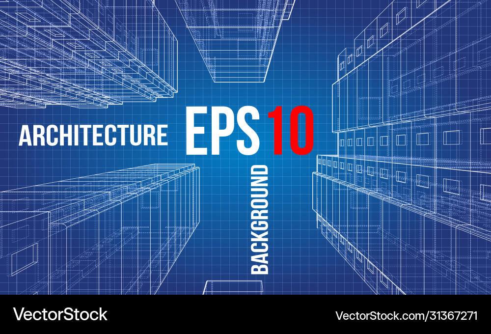 Wire-frame model a multi-storey building Wire-frame model a multi-storey building vector image