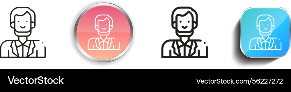 Lincoln icon thin linear regular and button style Lincoln icon thin linear regular and button style vector image