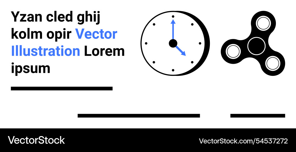 Modern design with clock and fidget spinner Modern design with clock and fidget spinner vector image