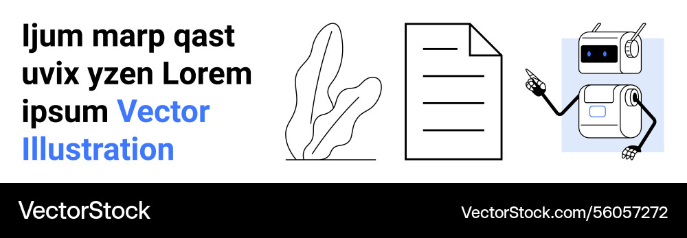 Robot demonstrating document with modern Robot demonstrating document with modern vector image