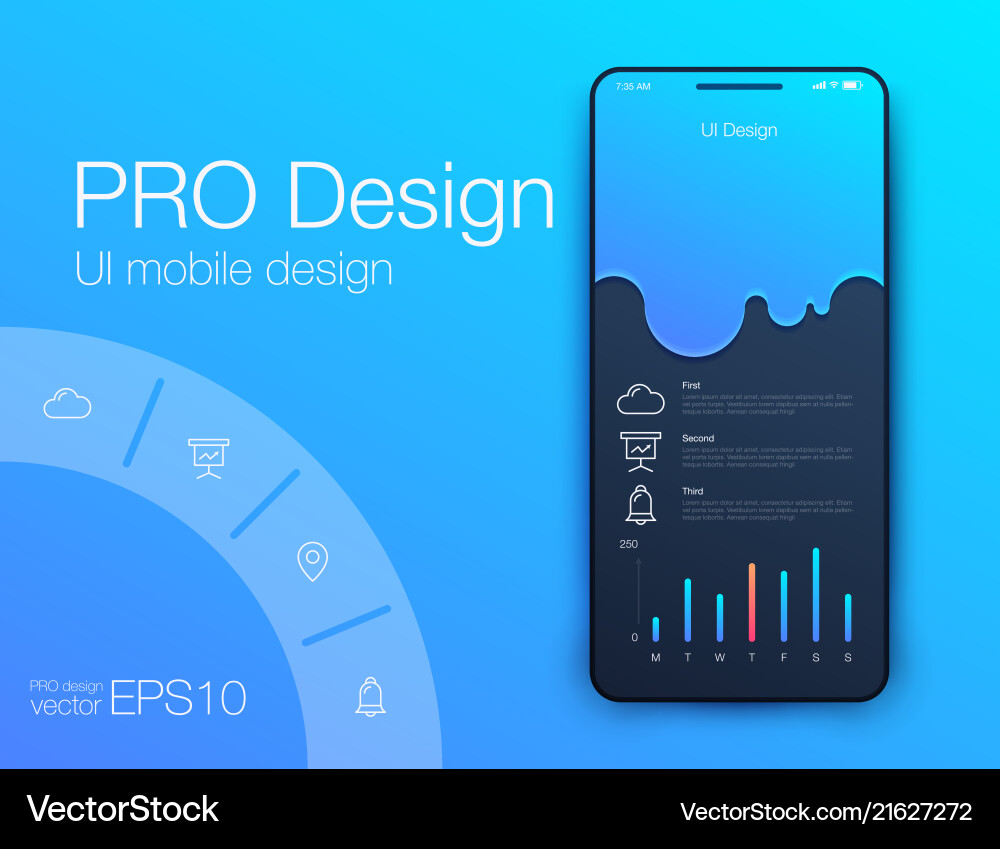 Weather ui material design stock Weather ui material design stock vector image
