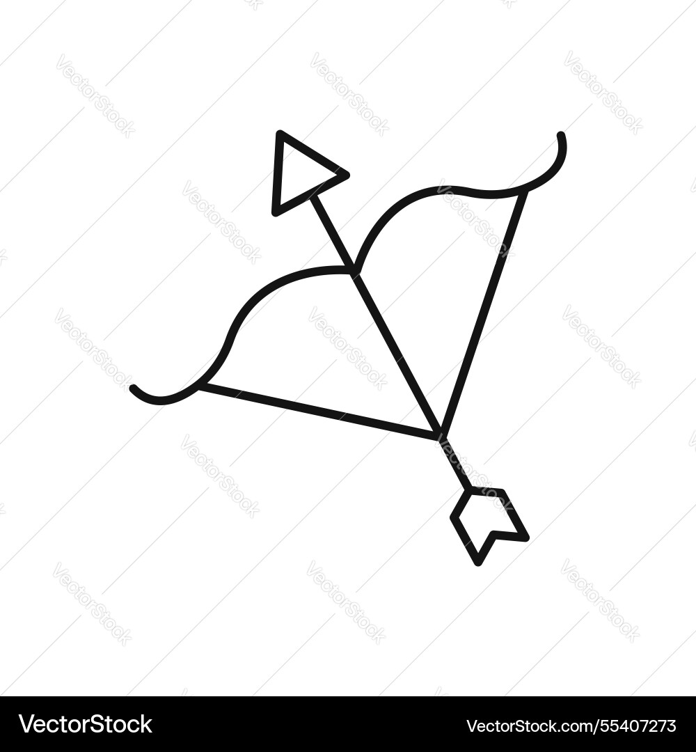 Bow arrow icon simple thin line Bow arrow icon simple thin line vector image