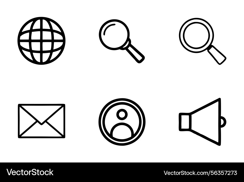 Collection of web navigation and social Vector Image