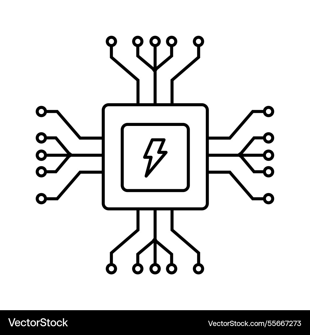 Computer Mikrochip Prozessor Computer Mikrochip Prozessor vektorbild