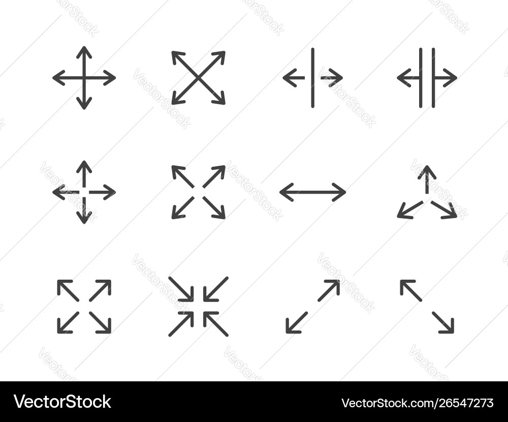 Expand Arrows - Minimal Line Icons vector image