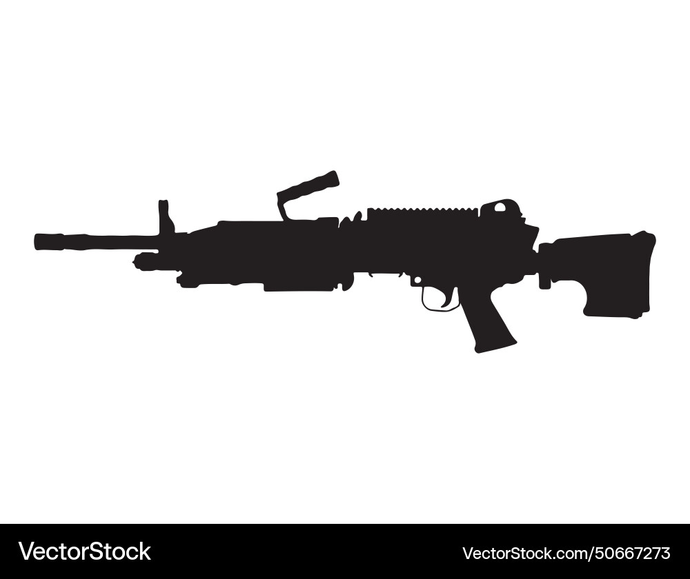 Machine gun silhouette art Vector Image