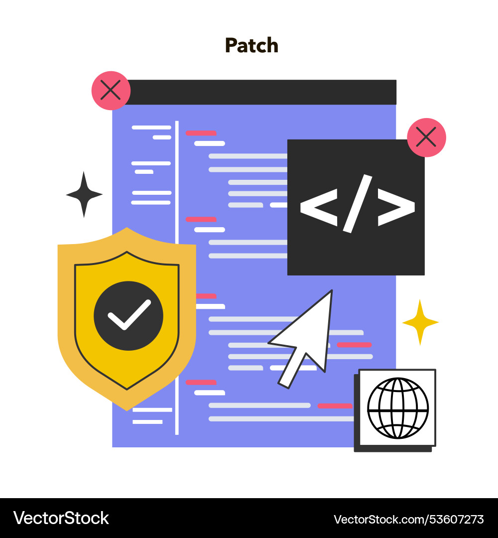 Patch-Software Betriebssystem Updates Patch-Software Betriebssystem Updates vektorbild