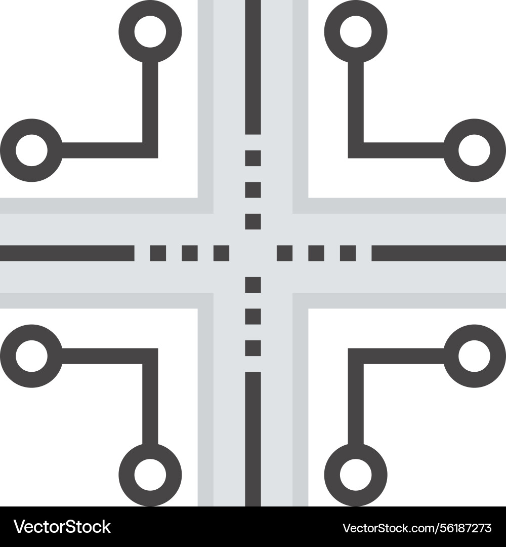 Routing flat web icon Royalty Free Vector Image