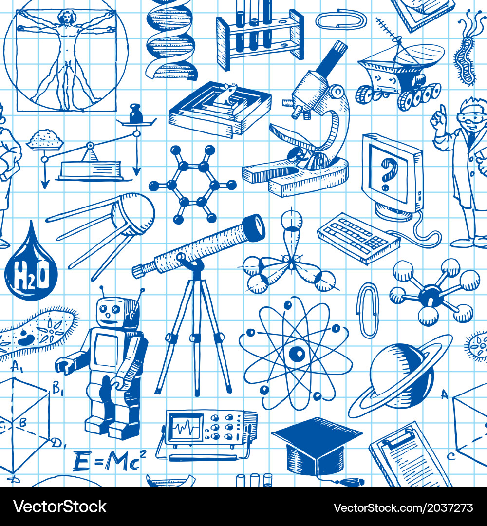 Science Lab Seamless Pattern Vector Image