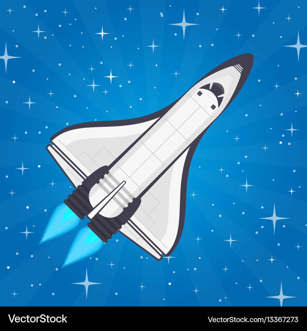 Shuttle in space Royalty Free Vector Image - VectorStock