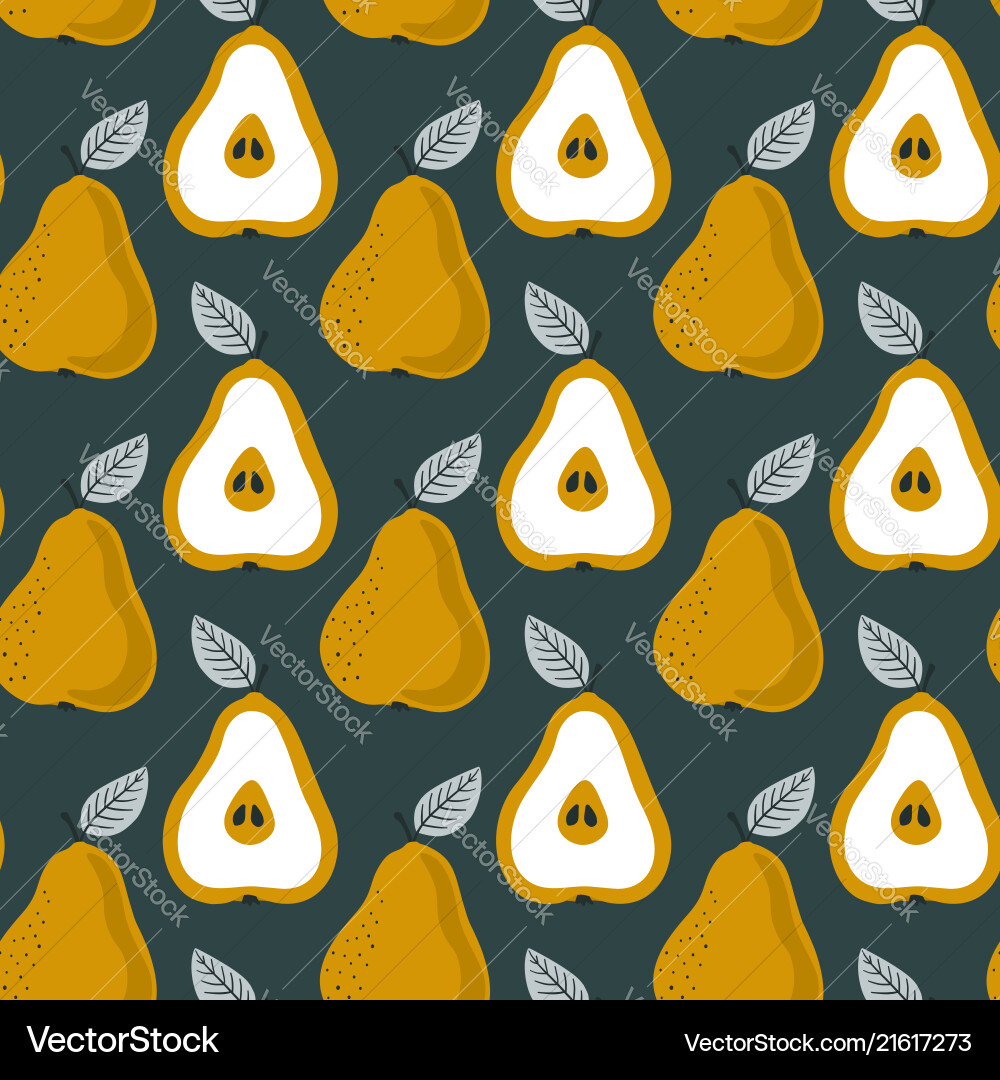 Trendy seamless pear pattern repetitive simple Trendy seamless pear pattern repetitive simple Vector Image