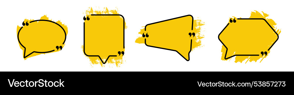 Yellow set of quote frame without text Vector Image