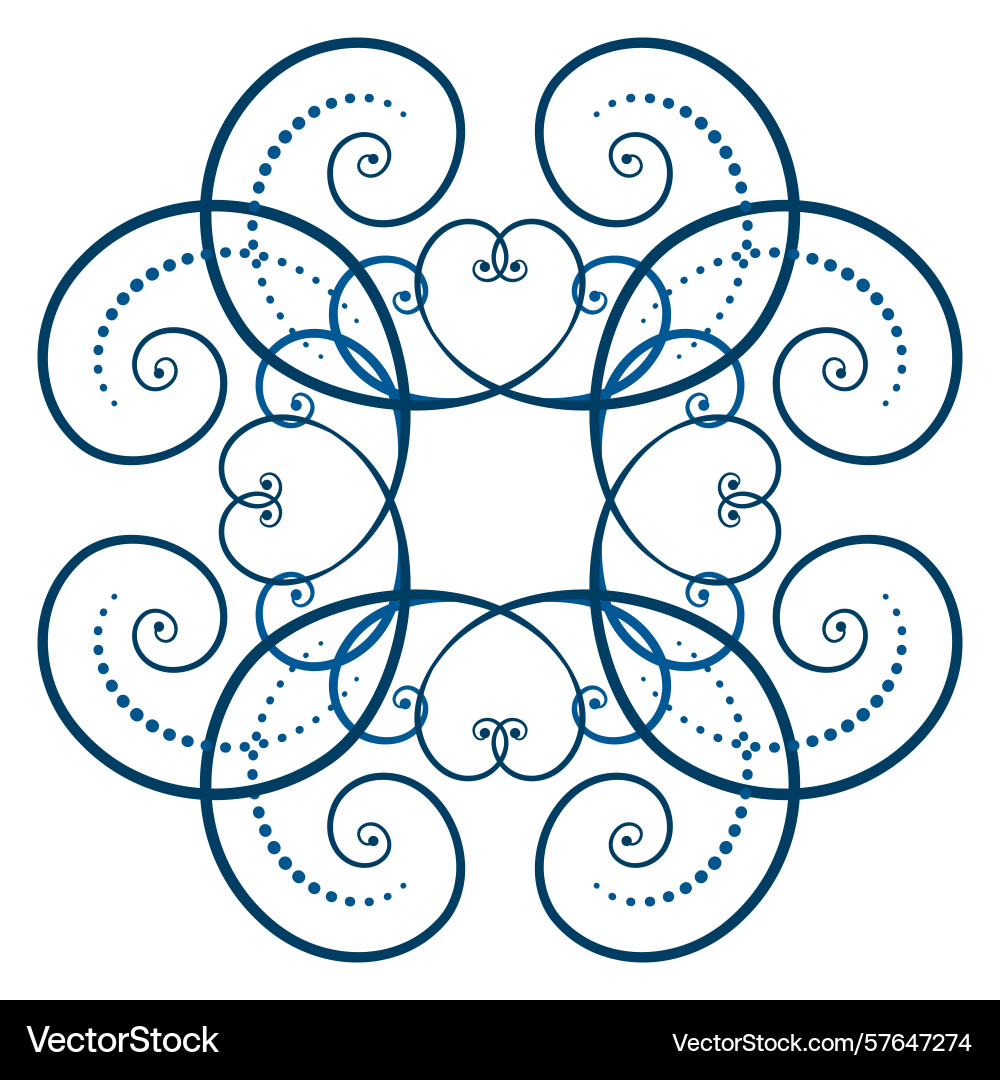 Elegant frost design element of blue curls Vector Image