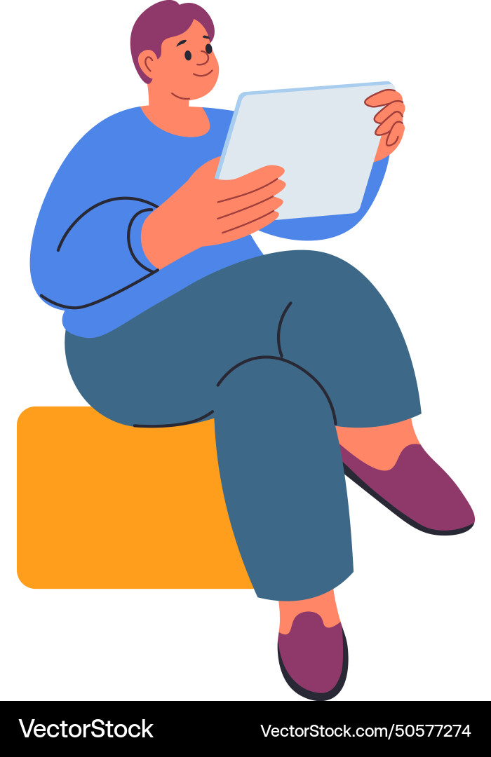 Male working with data processing and databases Male working with data processing and databases vector image
