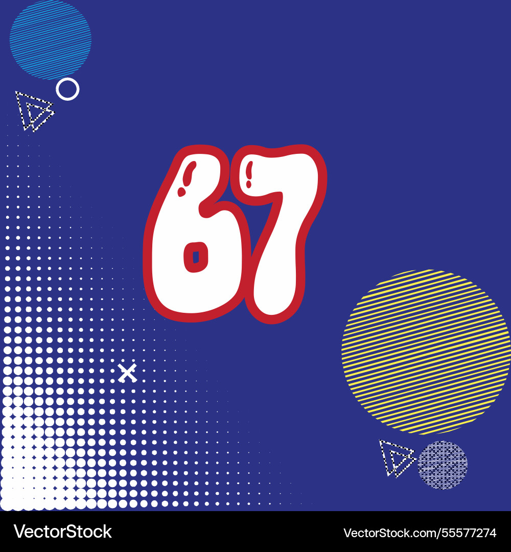 Number font design with decorative dots Vector Image