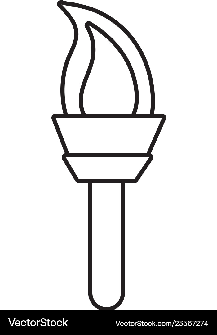 olympic-torch-symbol-black-and-white-royalty-free-vector for Free Printable Olympic Torch Template Olympic torch symbol black and white Royalty Free Vector for Free Printable Olympic Torch Template