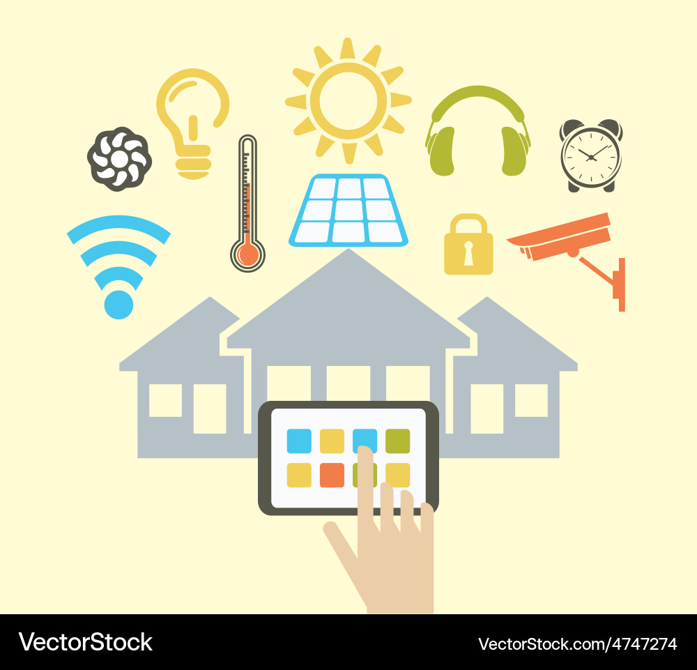 Smart house resize Royalty Free Vector Image - VectorStock