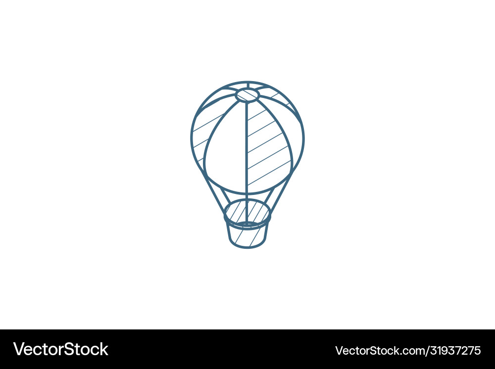 Air balloon isometric icon 3d line art technical Air balloon isometric icon 3d line art technical vector image