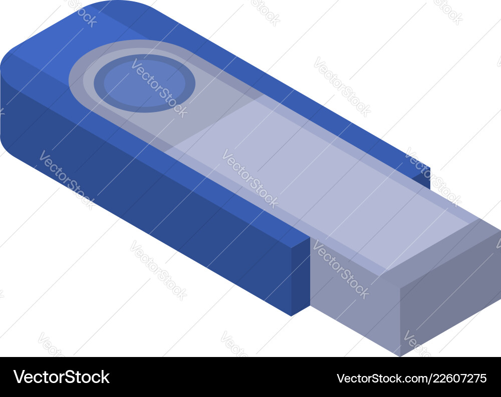 Blaue Metall USB-Ikone isometrisch Stil Blaue Metall USB-Ikone isometrisch Stil vektorbild