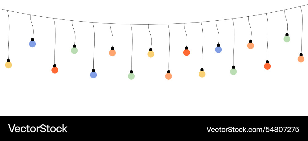 Garland lights on a string Garland lights on a string vector image
