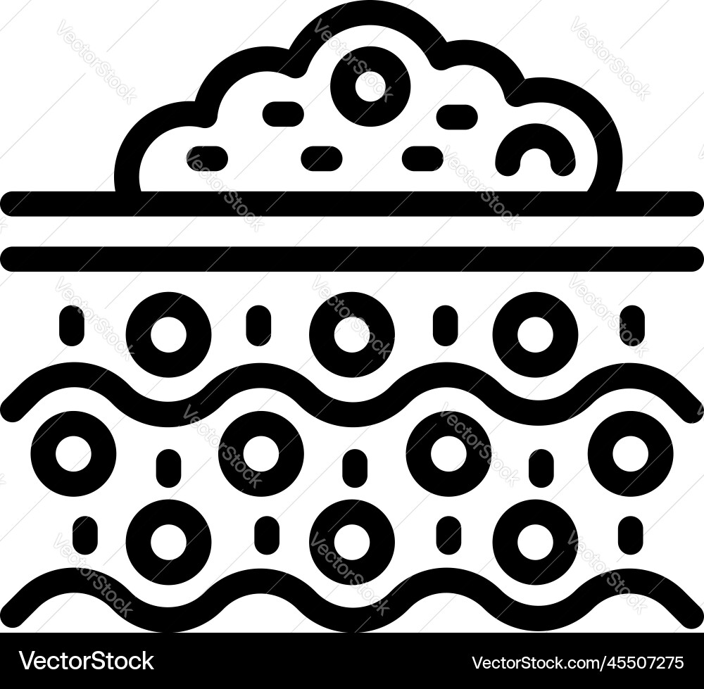 Healthy foam icon outline cell cream Healthy foam icon outline cell cream vector image