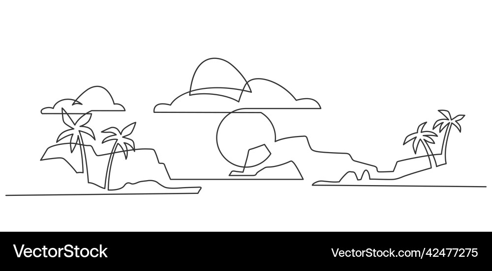 Landscape one line Landscape one line vector image