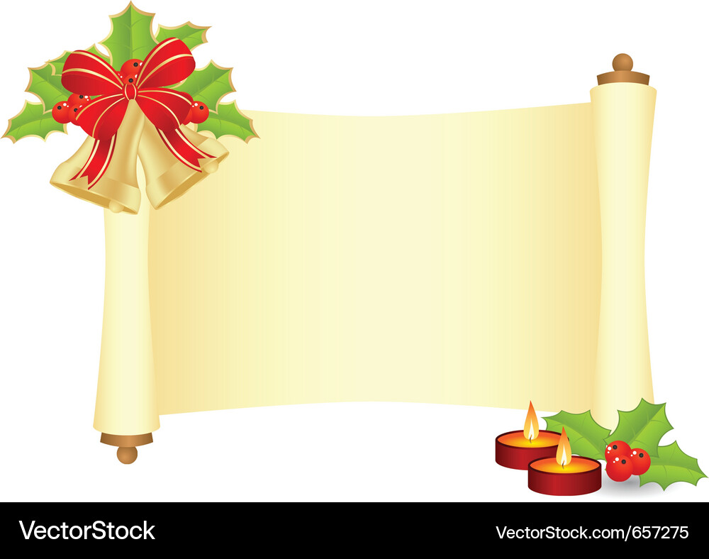 Manuscript with fir branch Vector Image