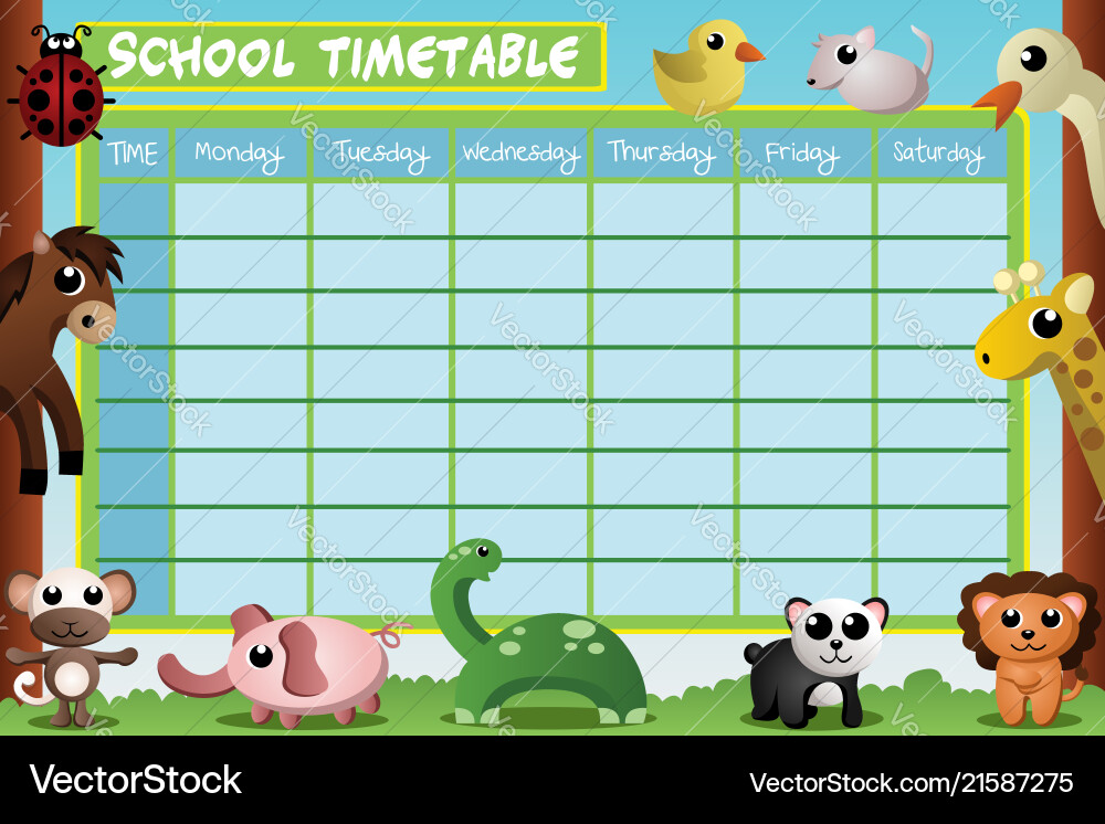 School timetable design Royalty Free Vector Image