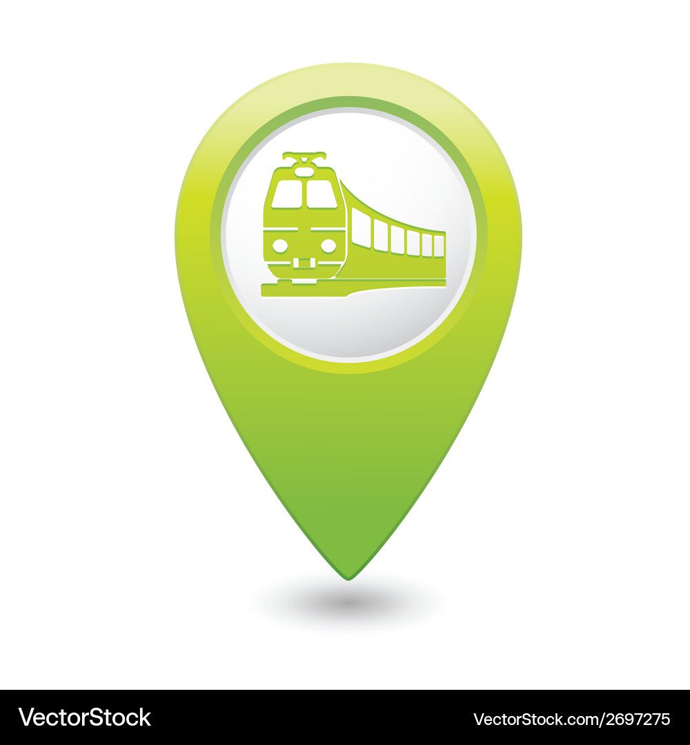 Train Pointer Map Icon Vector Image