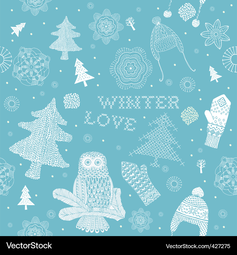 Winter Snowflake Pattern Vector Image