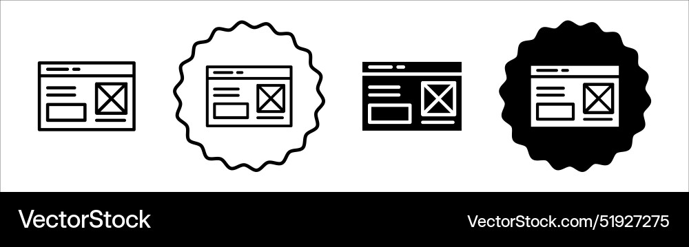 Wireframe icon symbol set collection wireframe Vector Image