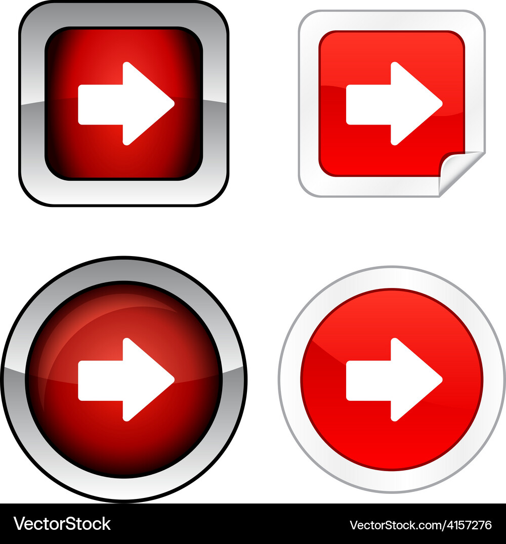 Arrow button set Vector Image