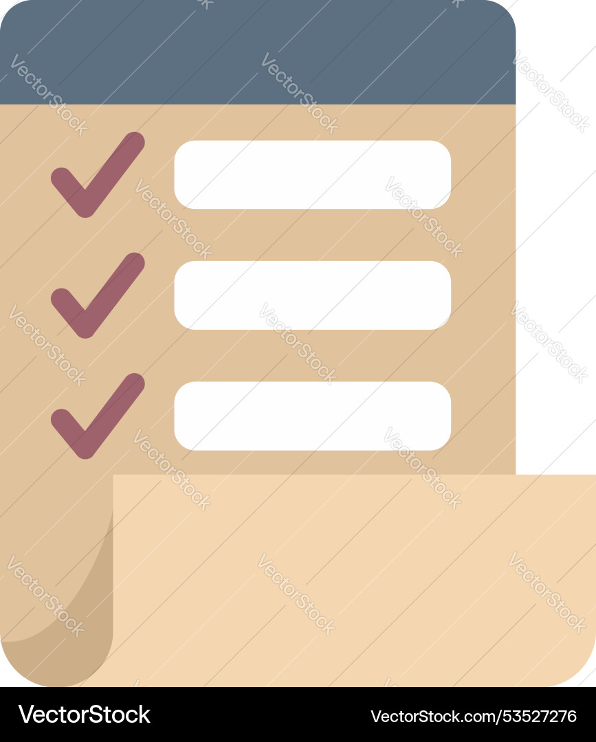 Checklist showing check marks for organizing Checklist showing check marks for organizing vector image