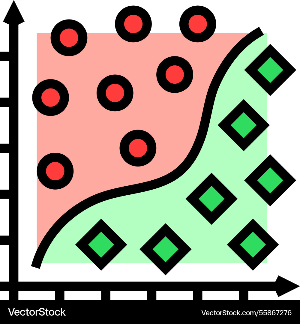 Classification machine learning color icon Vector Image