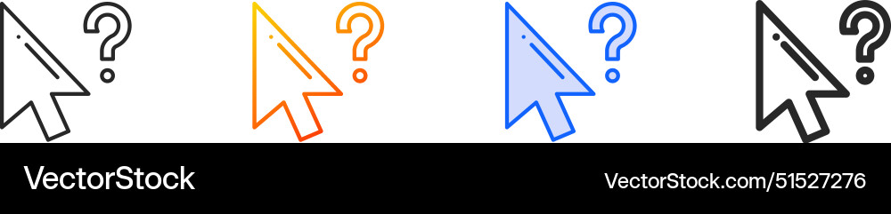 Cursor iconthin linear gradient blue stroke Cursor iconthin linear gradient blue stroke Vector Image