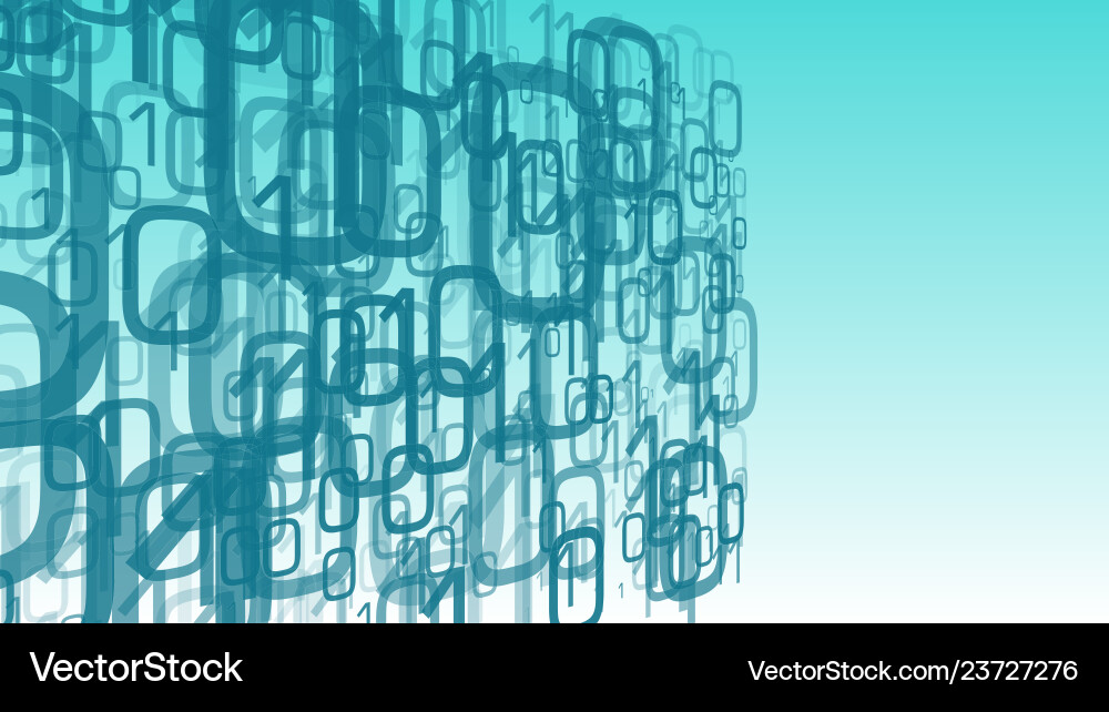Cyber security big data binary code computer cloud vector image