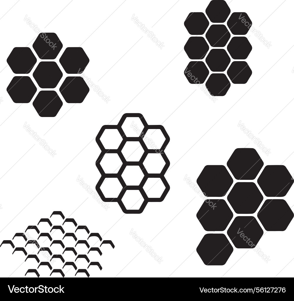 Geometric honeycomb patterns isolated Vector Image